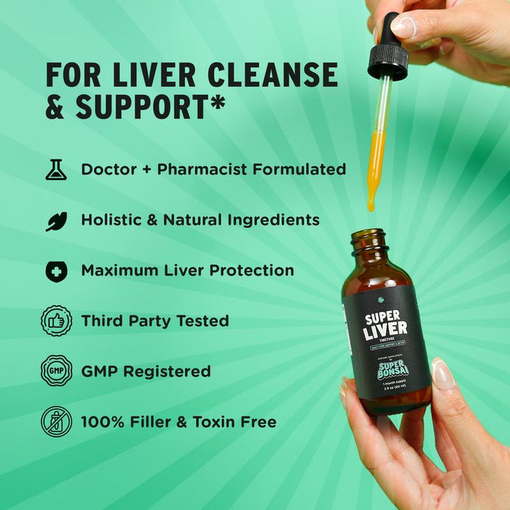 Revitalize Your Liver Naturally! 🌿✨ Superbonsai Super Liver with Milk Thistle & Dandelion Root - Detox & Support Daily! 💚 #GMOFree #GlutenFree #Vegan