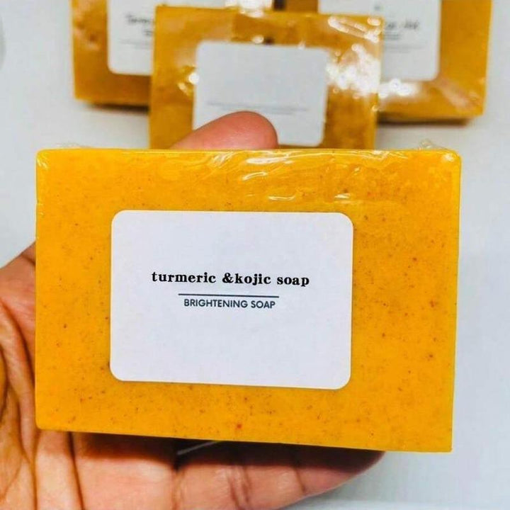 Summer Turmeric & Kojic Soap, Natural Handmade Bath Soap, Exfoliating Soap for Body Wash, Body Care Product for Women & Men, Valentine'S Day Gift