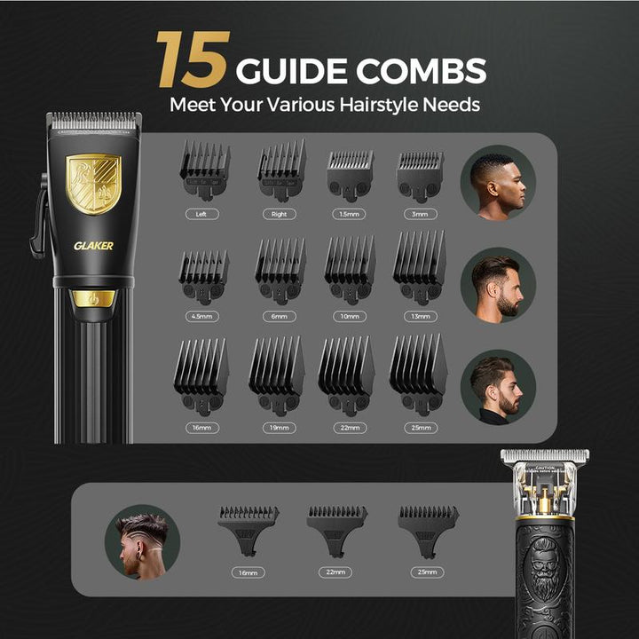 Upgrade Your Grooming Game with the GLAKER Cordless Hair Clipper Kit! ✂️💈 Perfect for Men - Sharp Blades, LED Display, 15 Guide Combs & Travel Case! #GroomingEssentials #HairClippers - Essentially Radiant