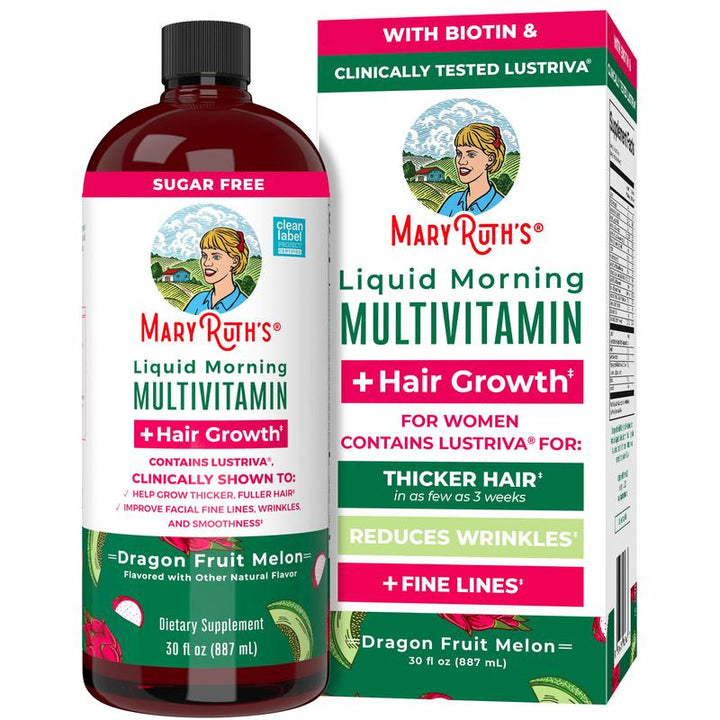 Maryruth'S Liquid Multivitamin + Hair Growth with Clinically Tested Lustriva - Thicker Hair - Reduce Wrinkles & Fine Lines - Haircare - 30 Fl Oz