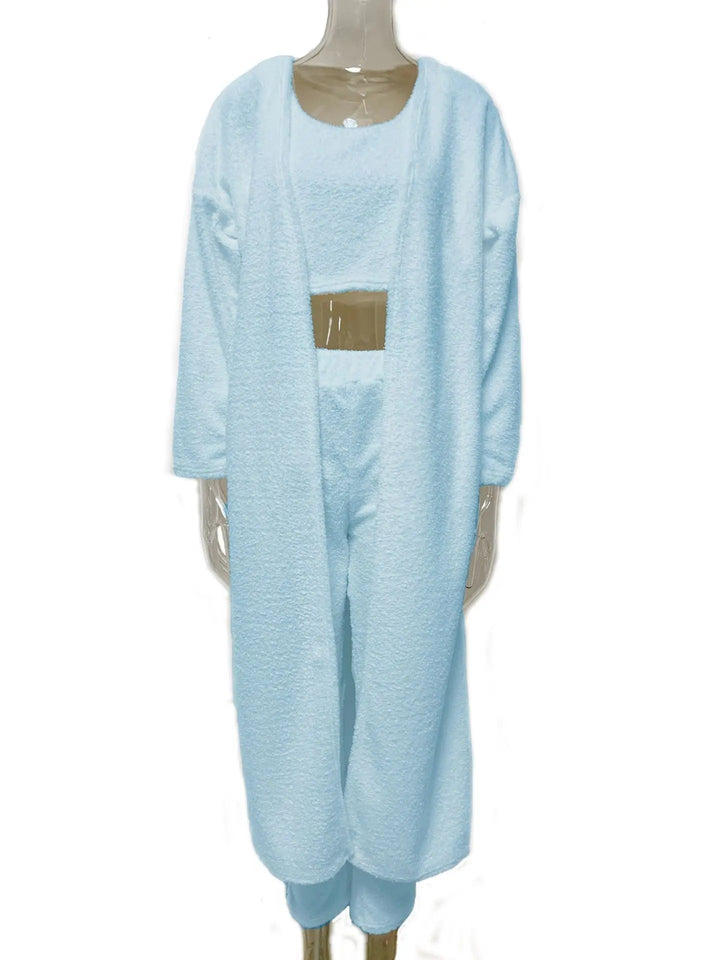 3-Piece Fuzzy Fleece Loungewear Set - Essentially Radiant