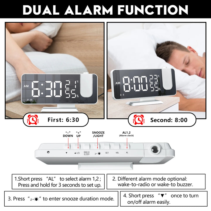 LED Digital Projection Alarm Clock - Essentially Radiant