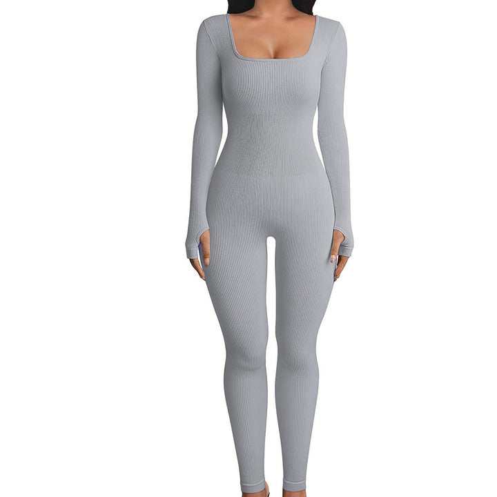 Women's Seamless Long-Sleeve Yoga Jumpsuit - Essentially Radiant